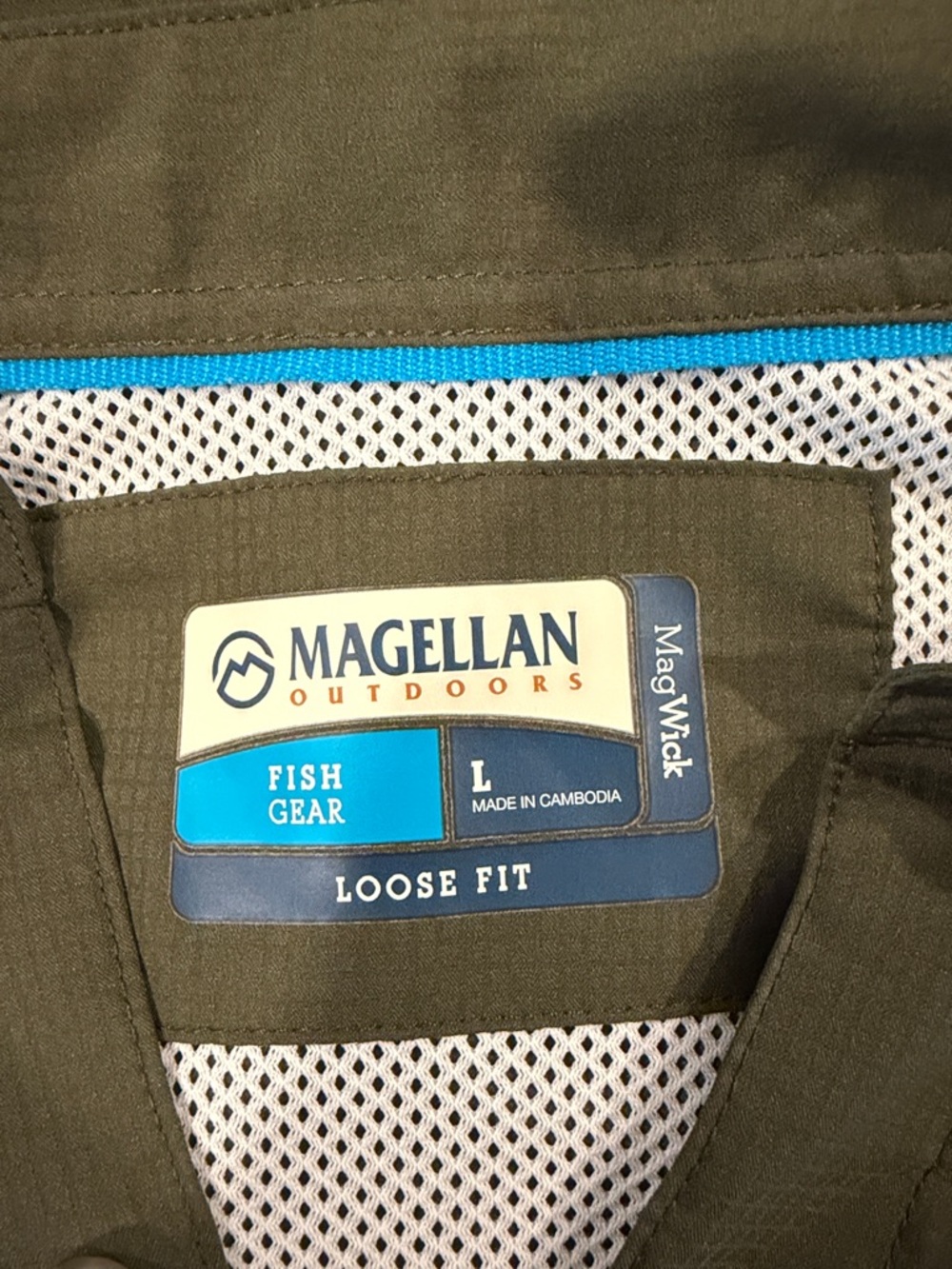 Magellan Outdoors Olive Green Lightweight Fishing Shirt - Picture 3 of 3